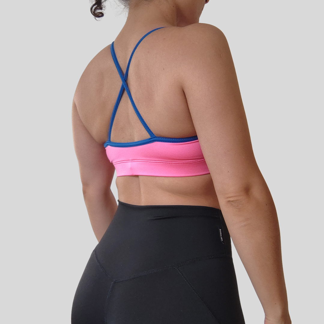 Top Cher básico rosa satin azul 2