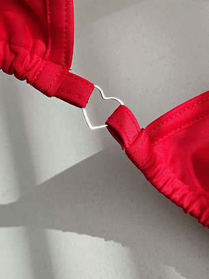 Top Triangulo Rojo argolla corazón 