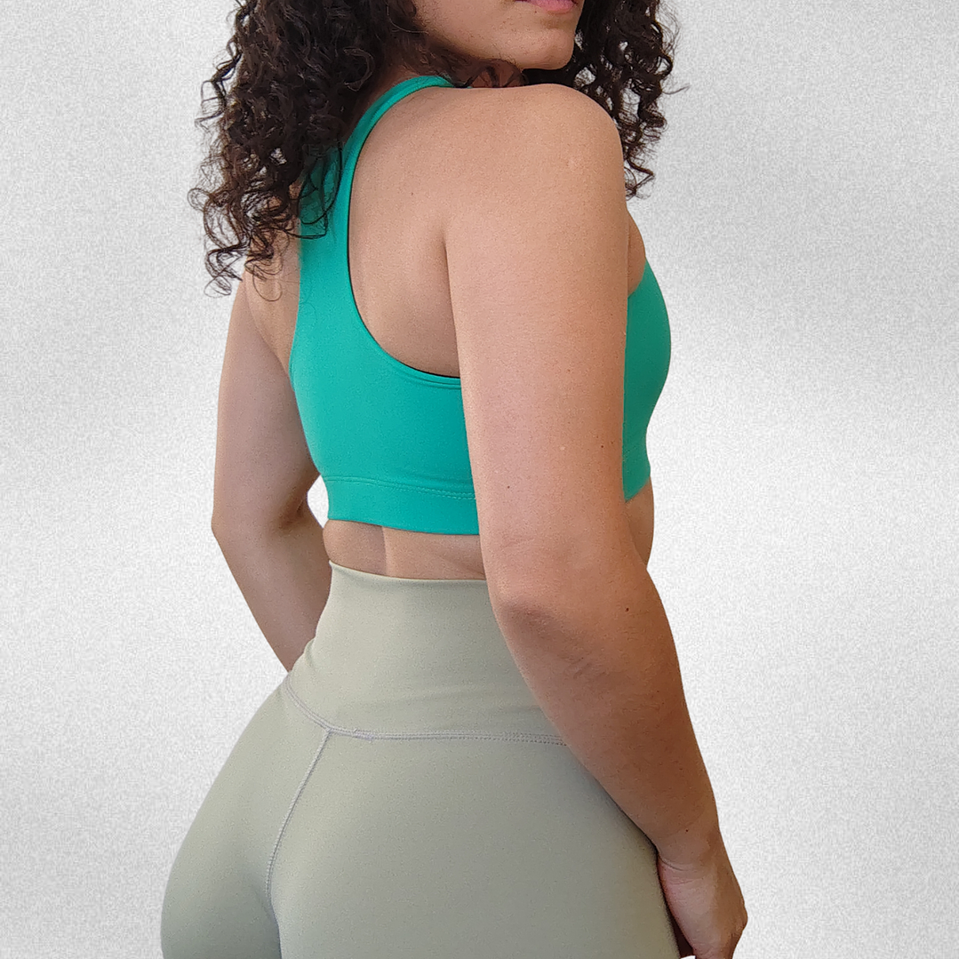 Top Vera Racer verde ribete blanco 2