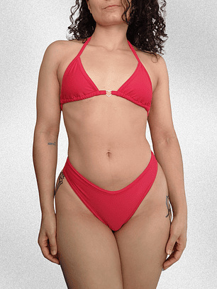 Bikini Rojo argolla corazón talla S