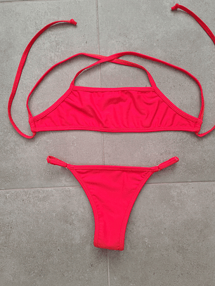 bikini naranjo / rosa talla S 