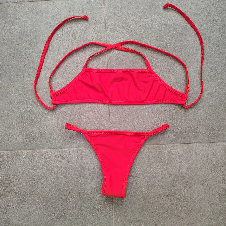 bikini naranjo / rosa talla S  1