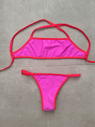 bikini naranjo / rosa talla S 