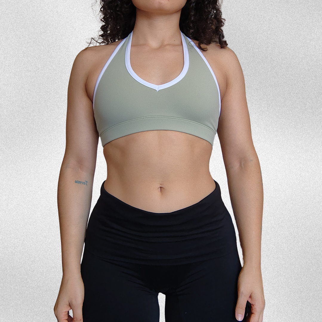 Top Vera halter Sage blanco 1