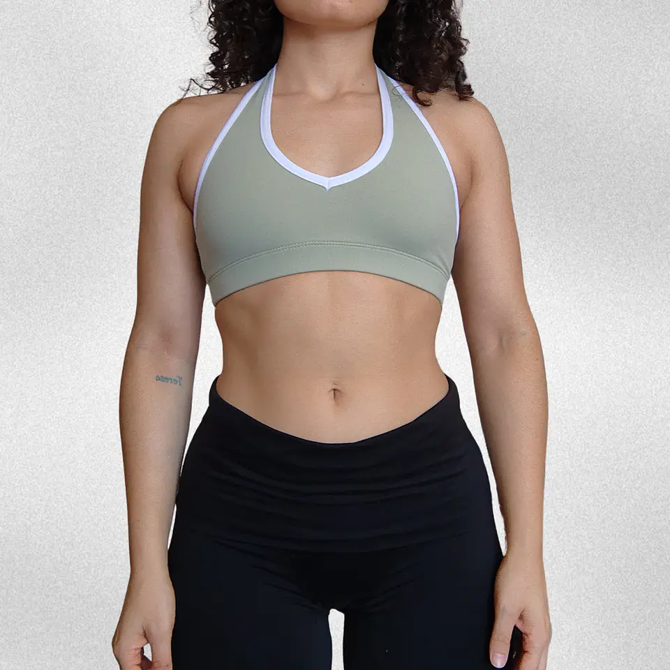 Top Vera halter Sage blanco M 1