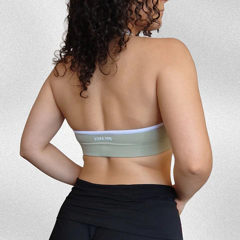 Top Vera halter Sage blanco M