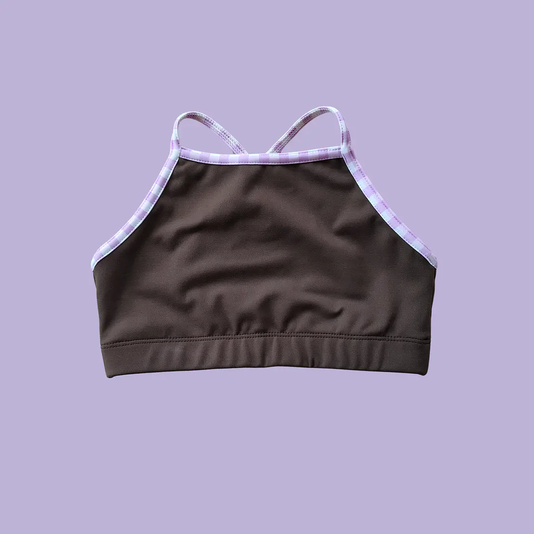 Top Cher básico Café Vichy lila  1