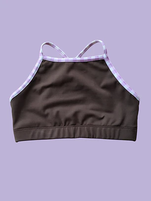 Top Cher básico Café Vichy lila 