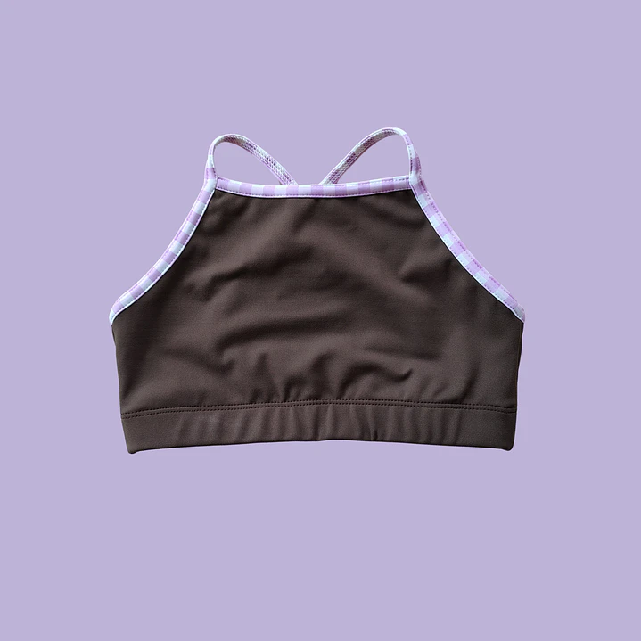 Top Cher básico Café Vichy lila  1