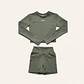 Set Manga larga crop + Short Sense 10 v-shape Verde musgo S/M - Miniatura 1
