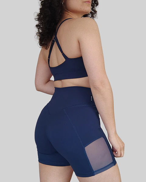 Set top deportivo Cher + Short deportivo Nini azul petróleo M