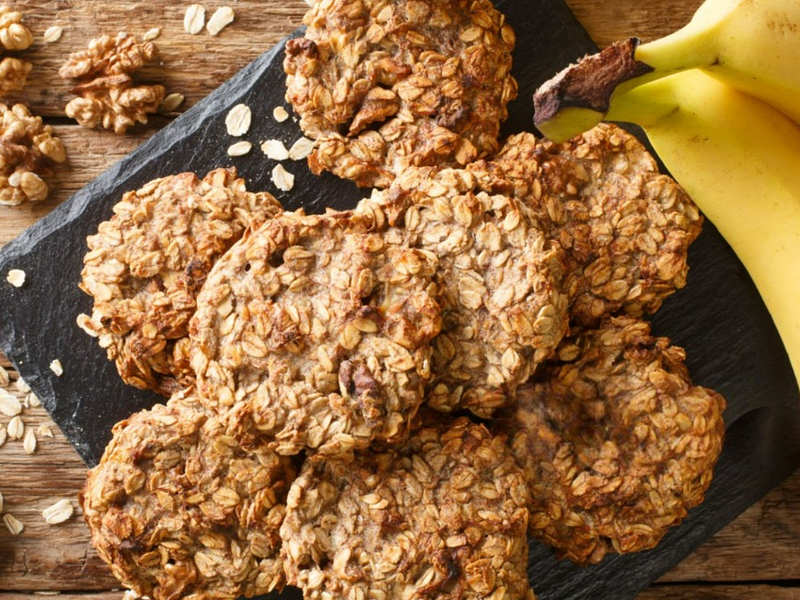 Galletas avena, plátano y nuez