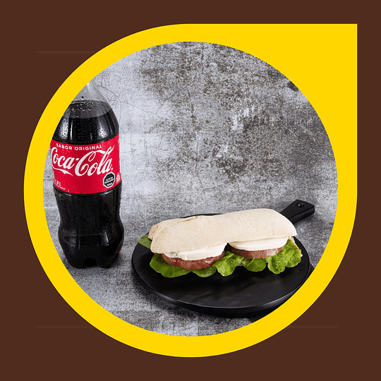 Sandwich Vegetariano Aceite de Oliva + Coca Cola 1lt