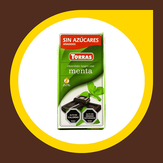 Chocolate Negro con Menta sin Gluten sin Azucar 35gr