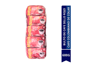 BULTO DE CAFE SELLO ROJO CAFE COLOMBIANO DE COLAR DE 600G