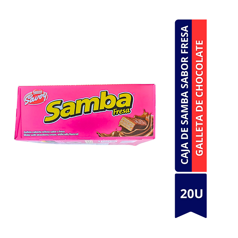 CAJA DE SAMBA SABOR FRESA 20 UNIDADES	 1
