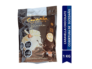CARAVELLA CHOCOLATE BLANCO COBERTURA DE CHOCOLATE SUCEDAÑO 1 KG