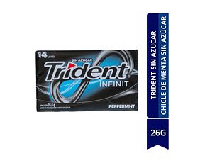 TRIDENT SIN AZUCAR CHICLE DE MENTA 26.6 G