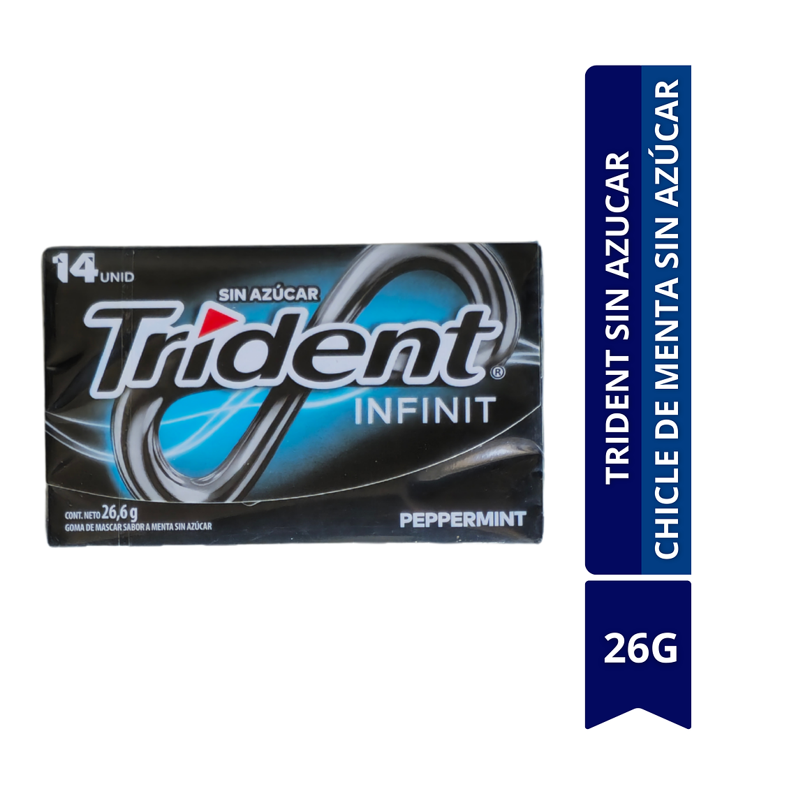 TRIDENT SIN AZUCAR CHICLE DE MENTA 26.6 G 1