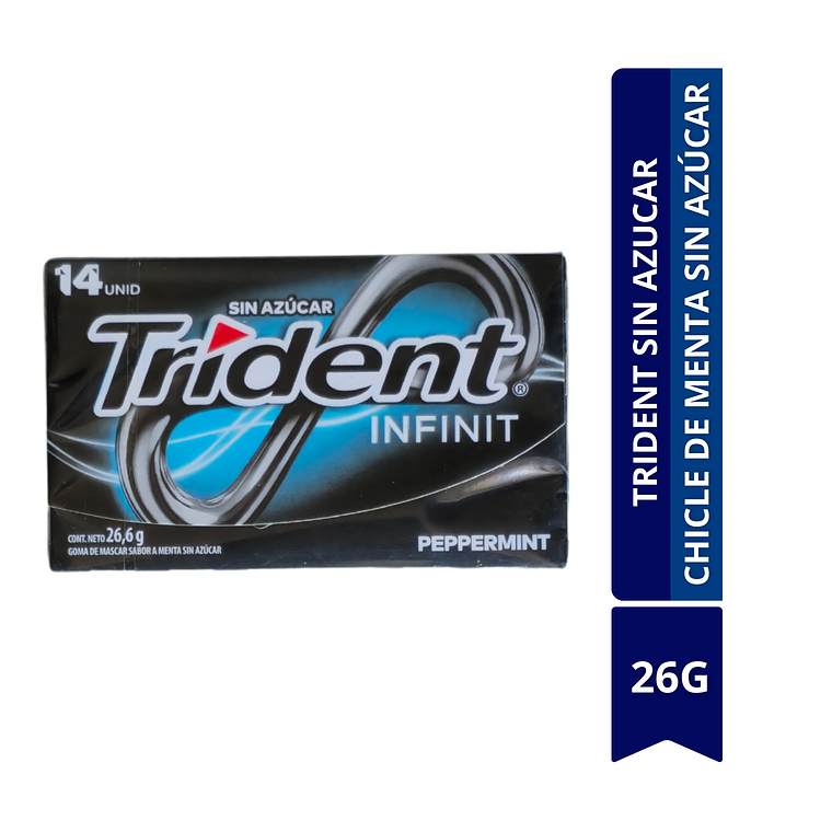 TRIDENT SIN AZUCAR CHICLE DE MENTA 26.6 G 1