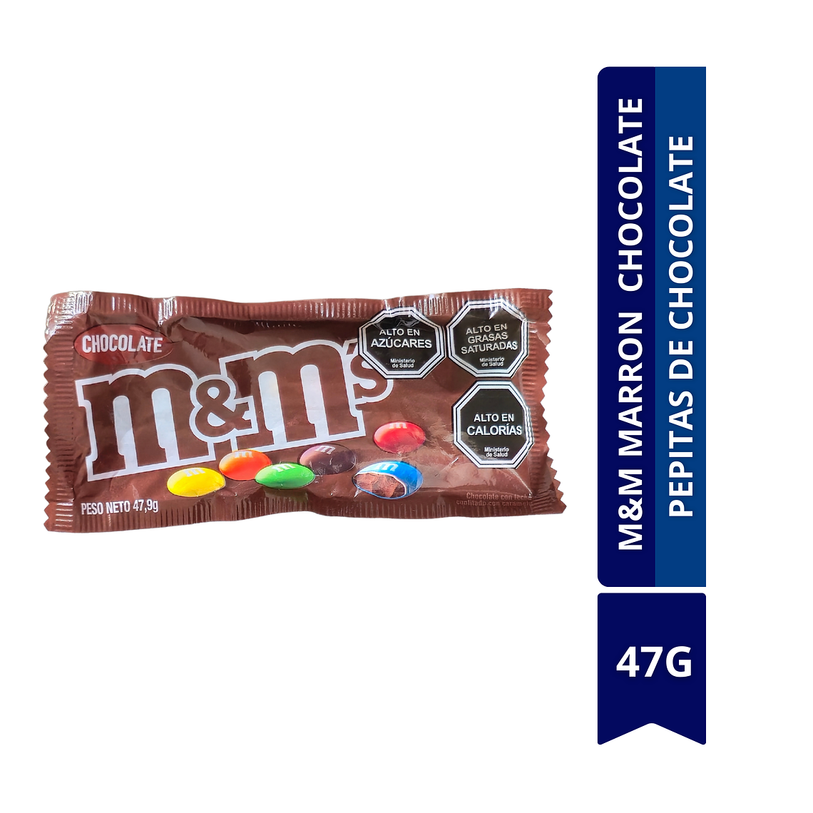 M&M MARRON SABOR CHOCOLATE PEPITAS DE CHOCOLATE 47.9G	 1