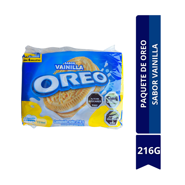 PAQUETE DE OREO VAINILLA DE SABOR VAINILLA 216G	 1