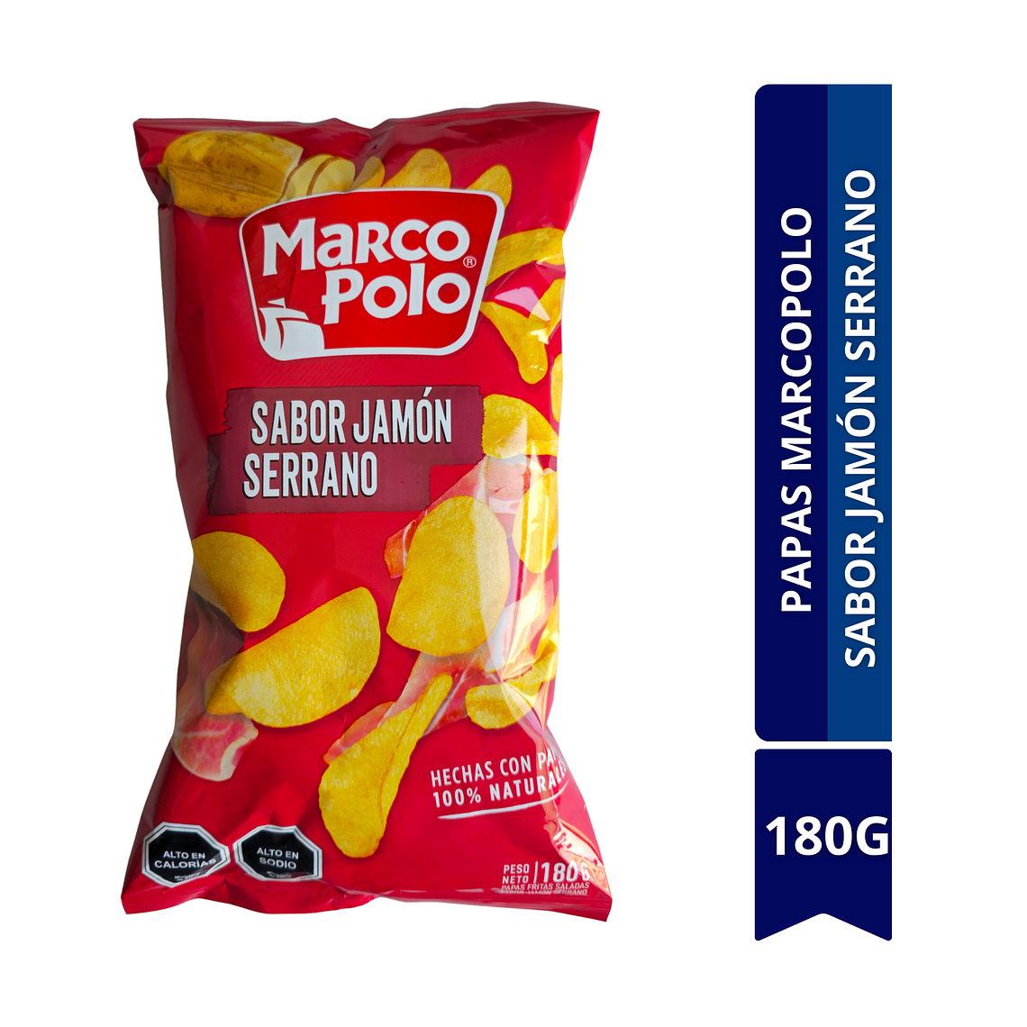 PAPAS MARCOPOLO DE SABOR JAMÓN SERRANO 180G 1