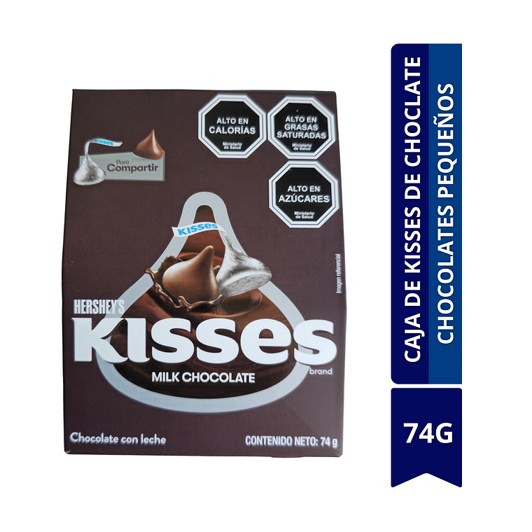 CAJA DE KISSES DE CHOCLATE 74G CHOCOLATES PEQUEÑOS 1