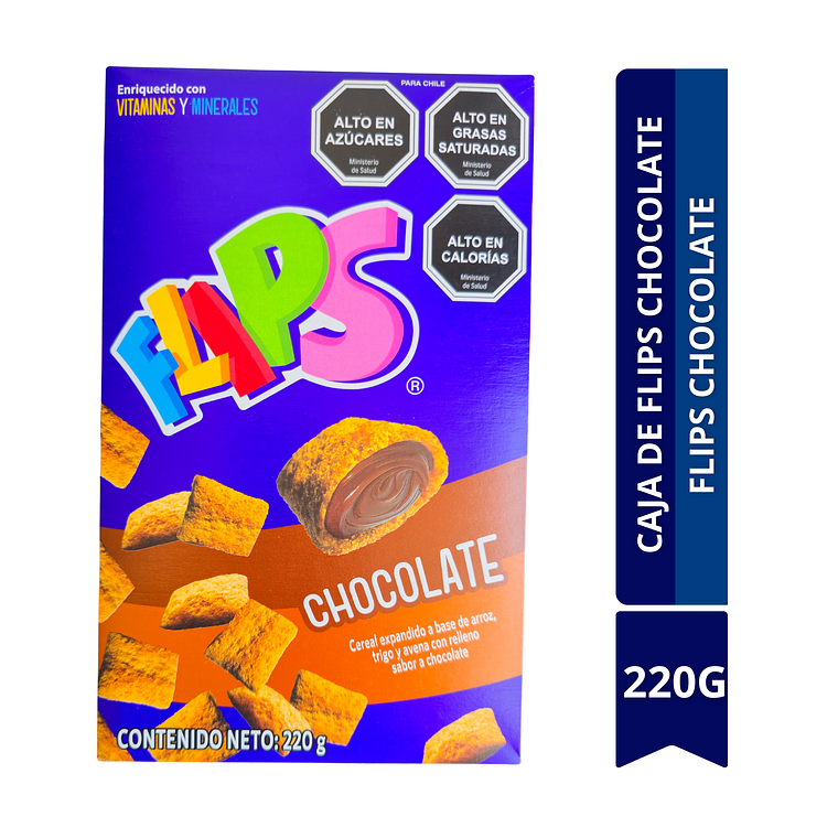 CAJA DE FLIPS CHOCOLATE 220G	 1