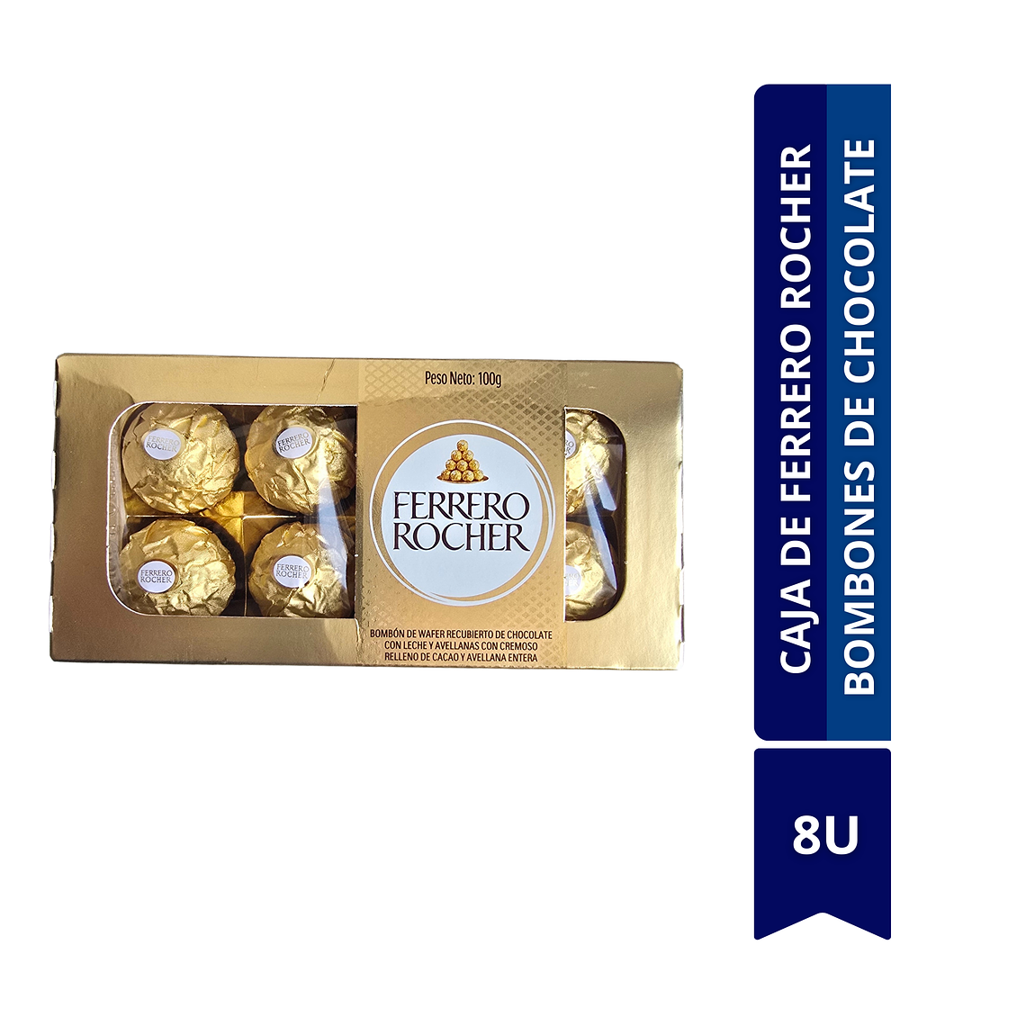 CAJA DE FRRERO ROCHER BOMBONES DE CHOCOLATE 50G	 1