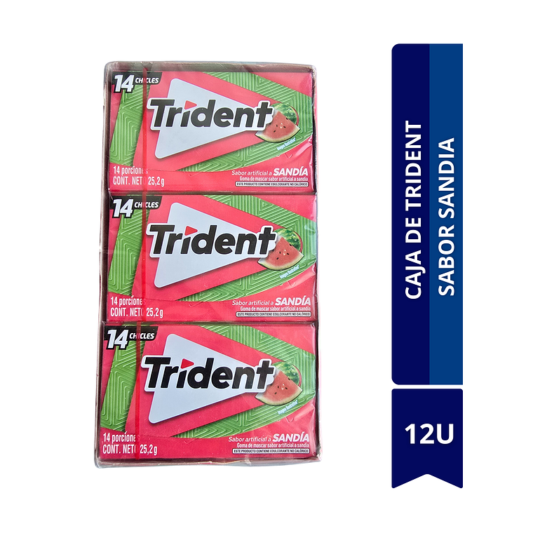 CAJA DE TRIDENT DISPLAY SABOR SANDIA  12 UNID 2