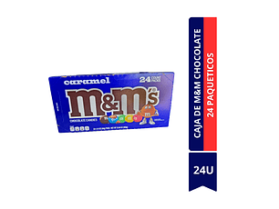 CAJA DE M&M CHOCOLATE CANDIES 24 PAQUETICOS 