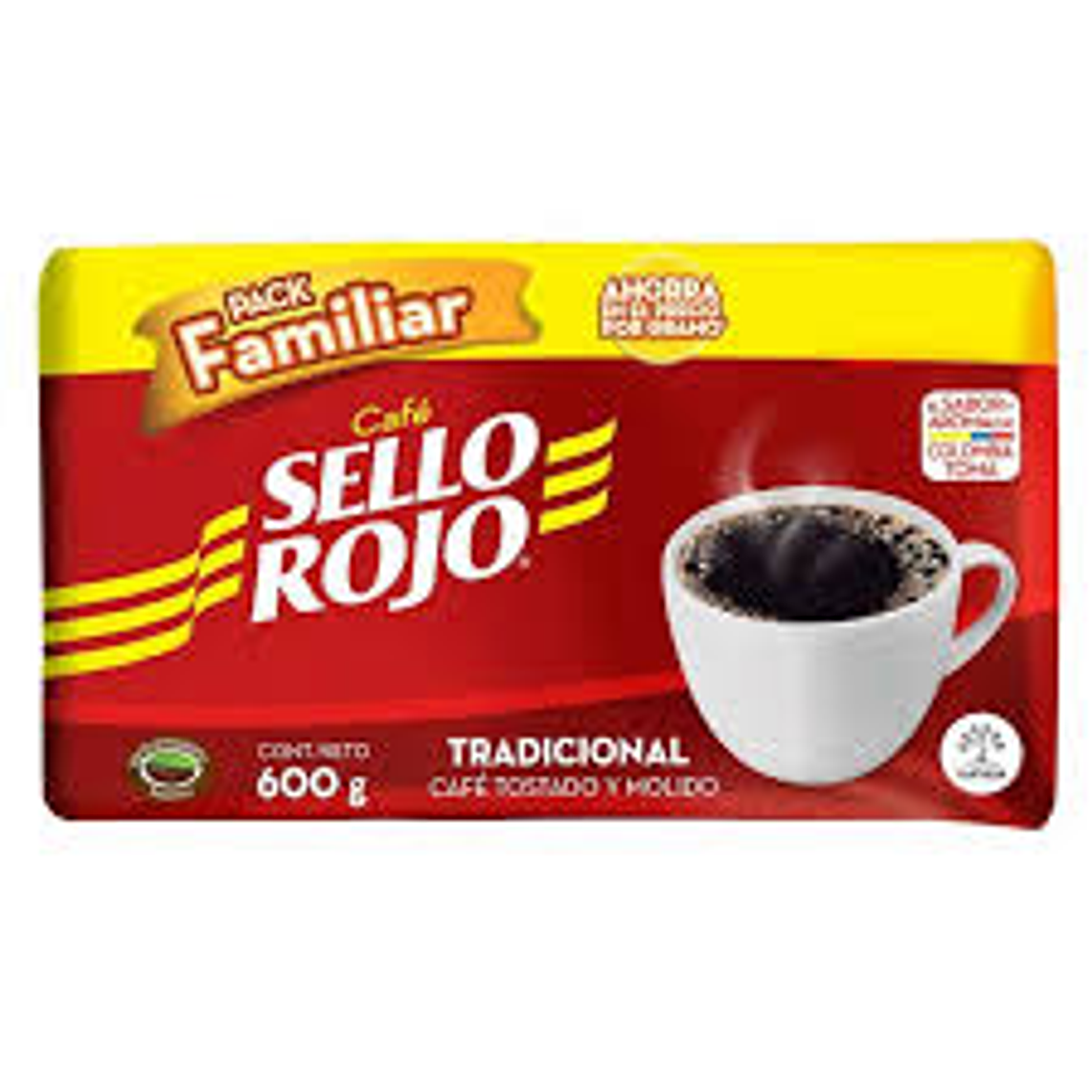BULTO DE CAFE SELLO ROJO CAFE COLOMBIANO DE COLAR DE 600G 2