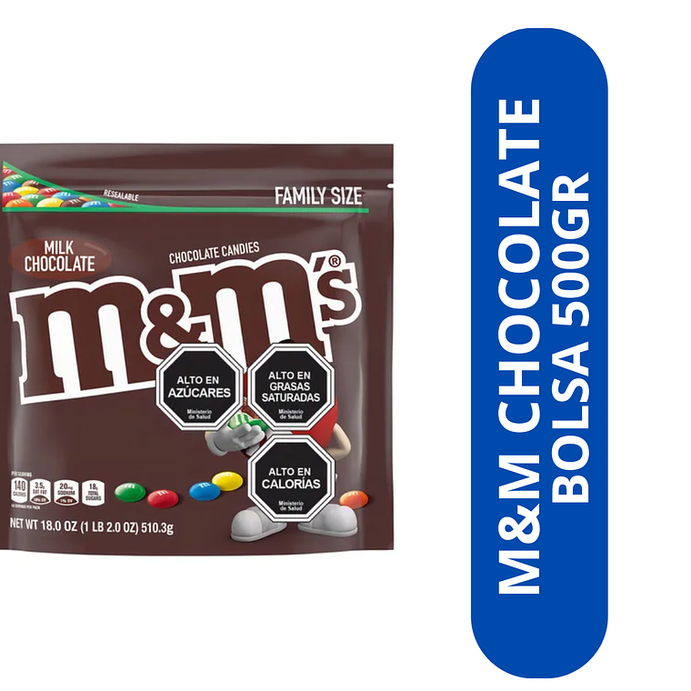 BOLSA DE M&M CHOCOLATE 500GR  1