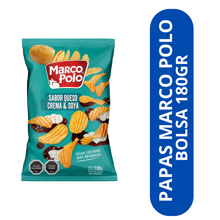 PAPAS MARCO POLO SABOR QUESO CREMA & SOYA  180G 1