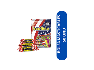 MASTICABLE FRUTALES BARRILETE BOLSA 50 UNIDADES 3 BOLSAS 