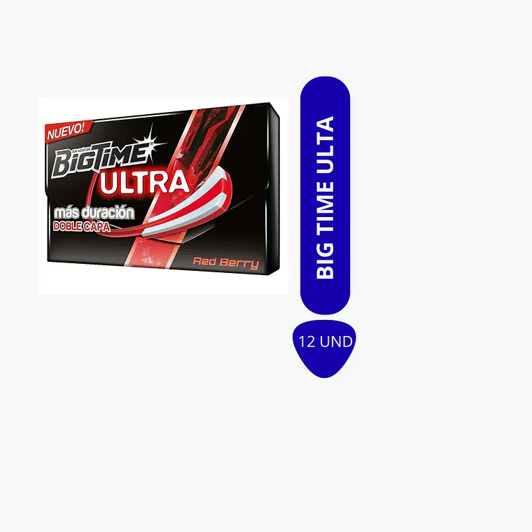 CHICLES BIG TIME ULTRA RED BERRY 1