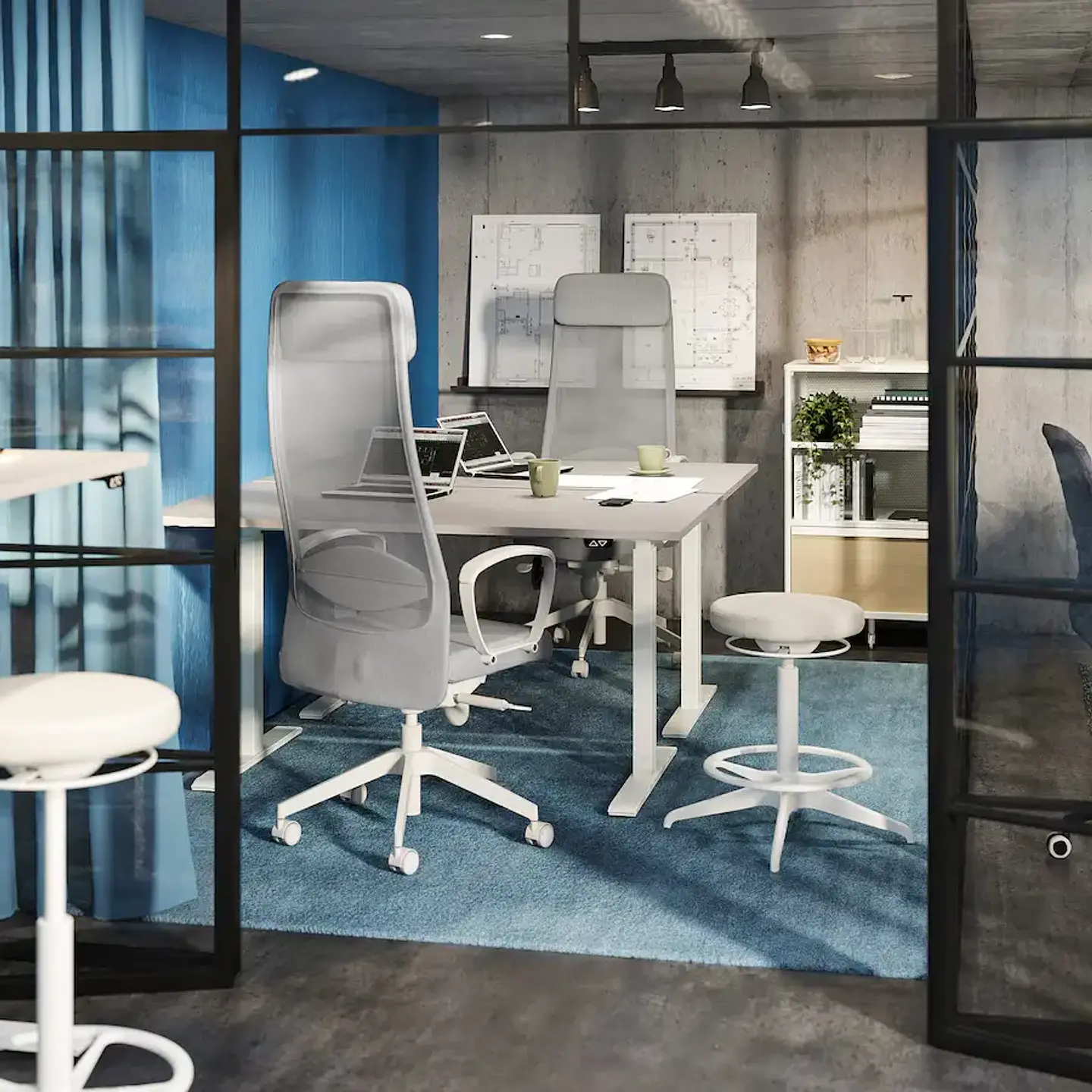 Adjustable desk, gray/white RODULF 2