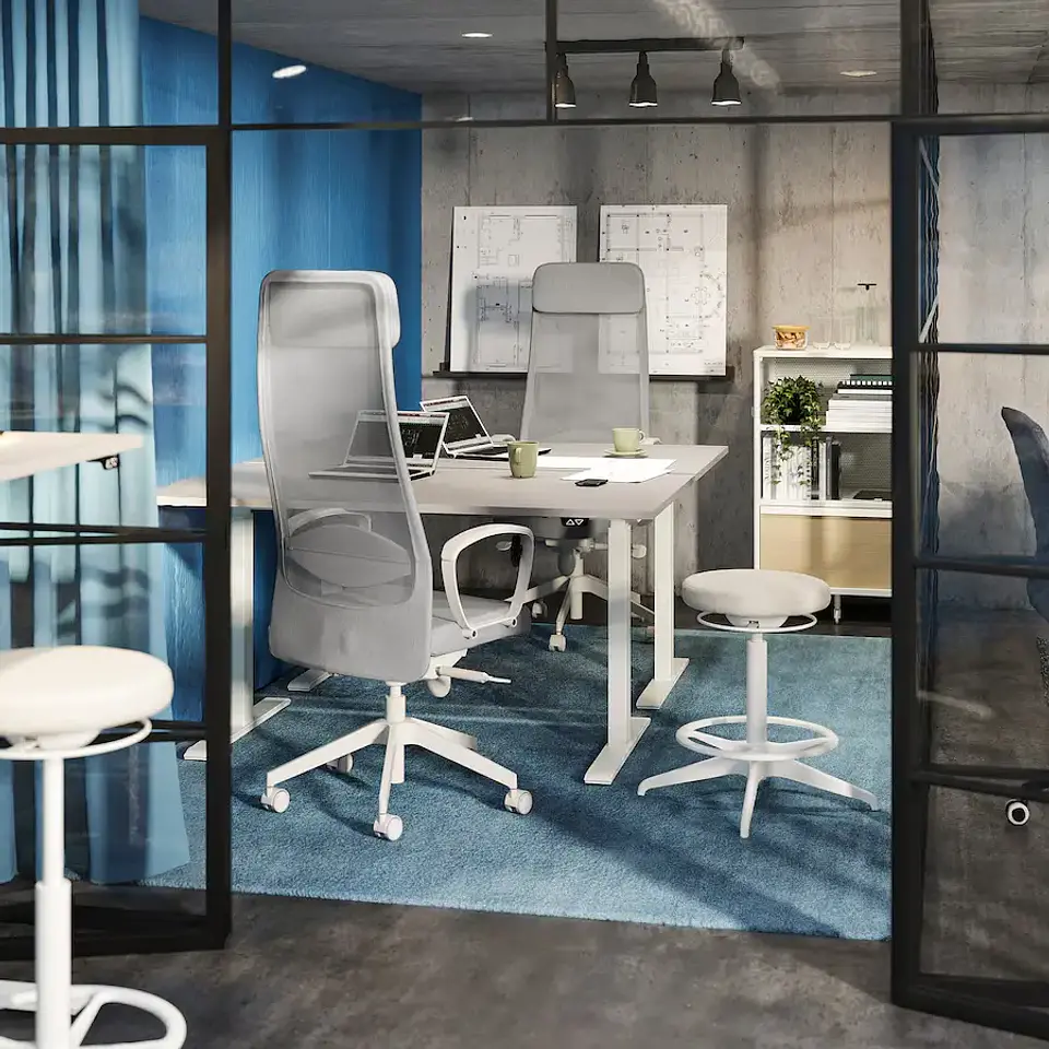 Adjustable desk, gray/white RODULF 2