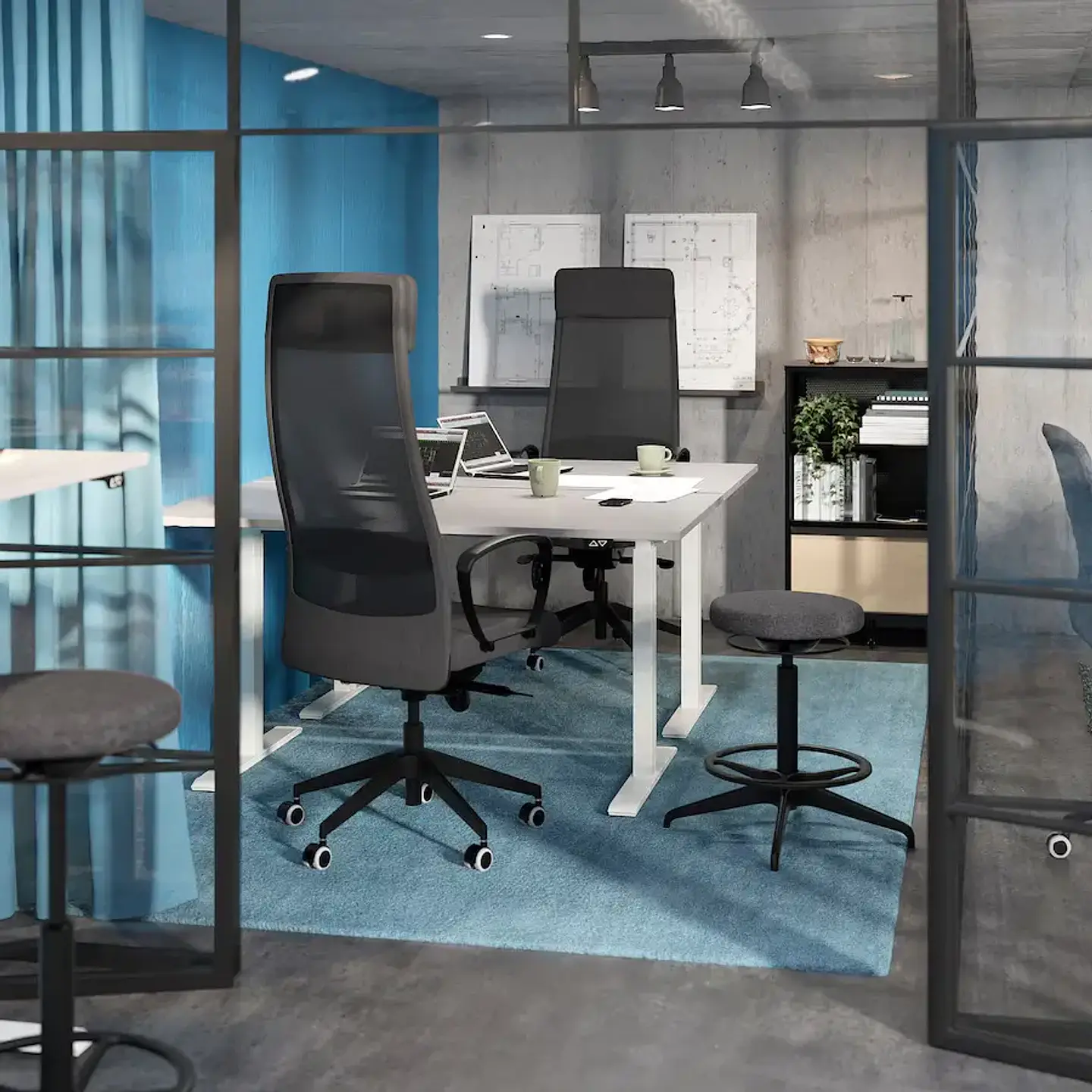 Adjustable desk, gray/white RODULF 3