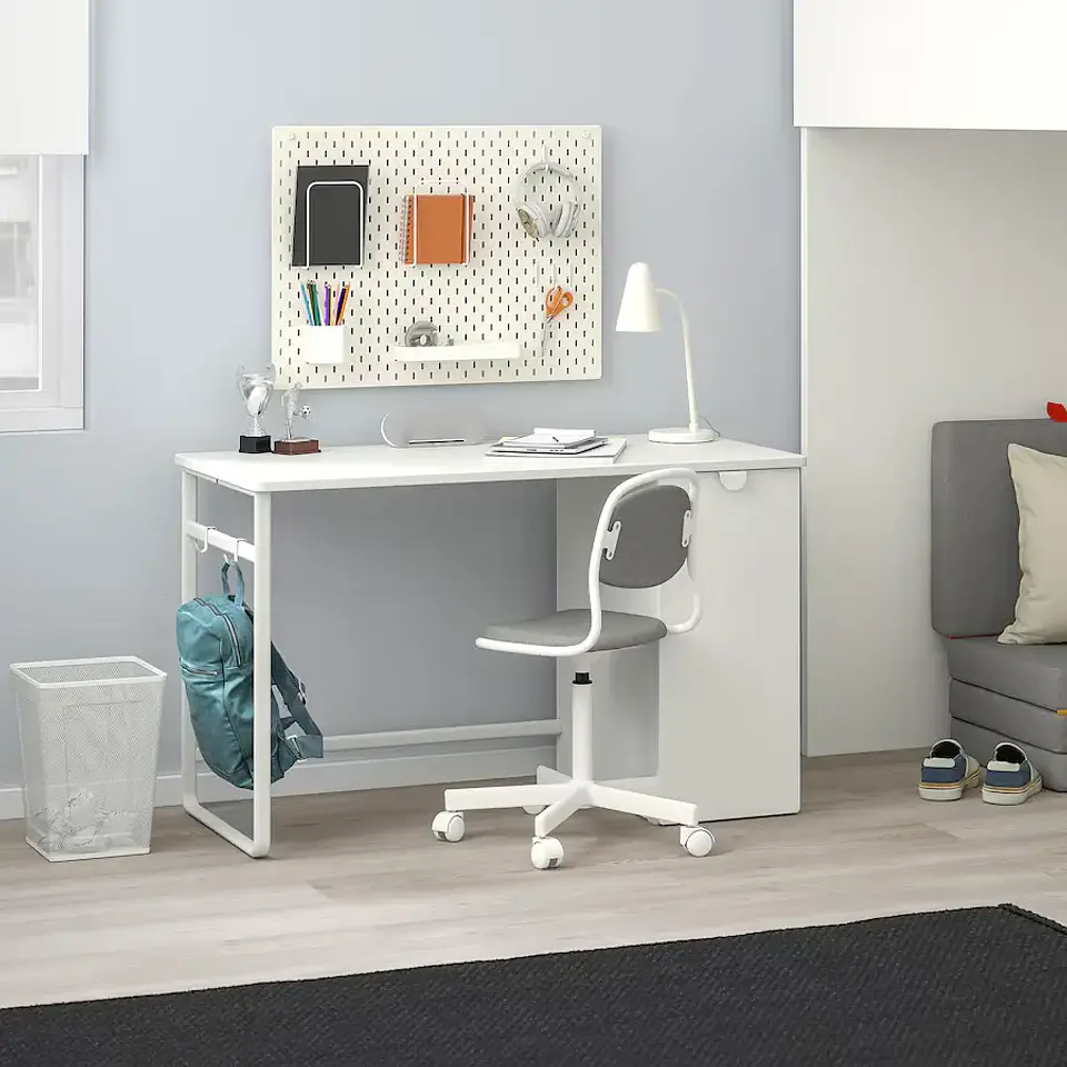 Desk with drawers, white LÄRANDE 2
