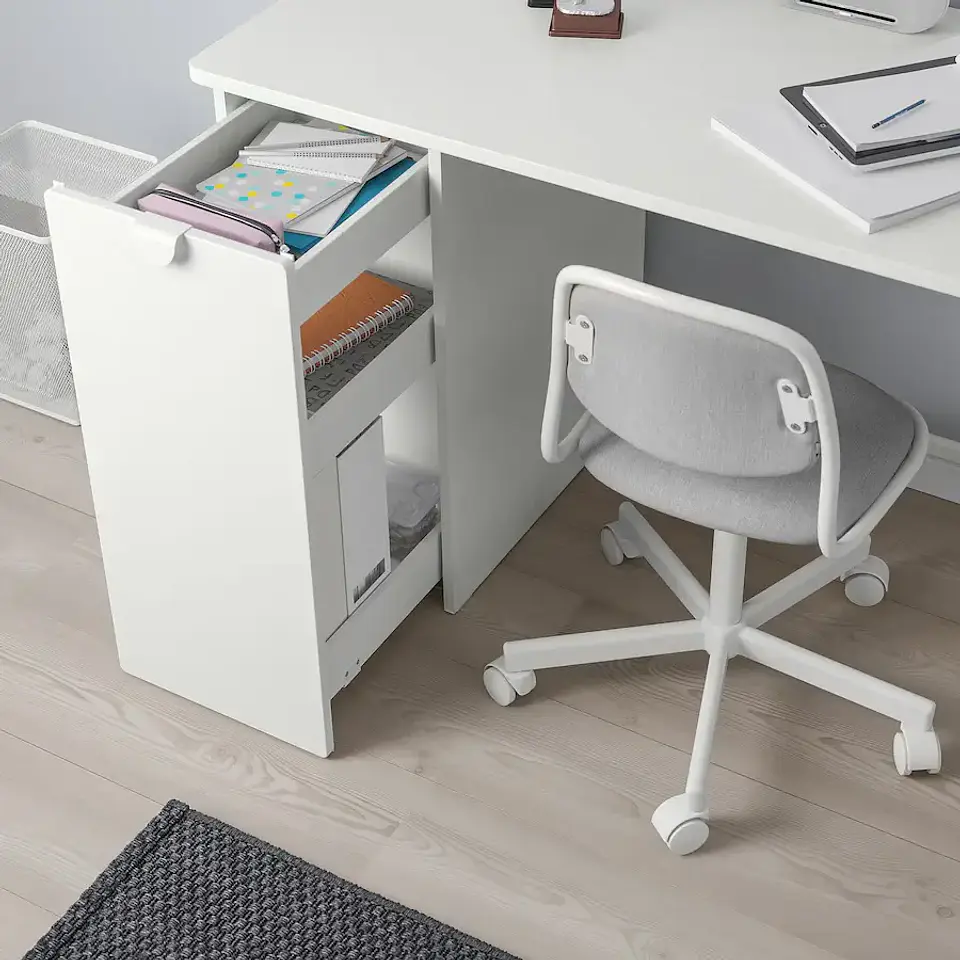 Desk with drawers, white LÄRANDE 3