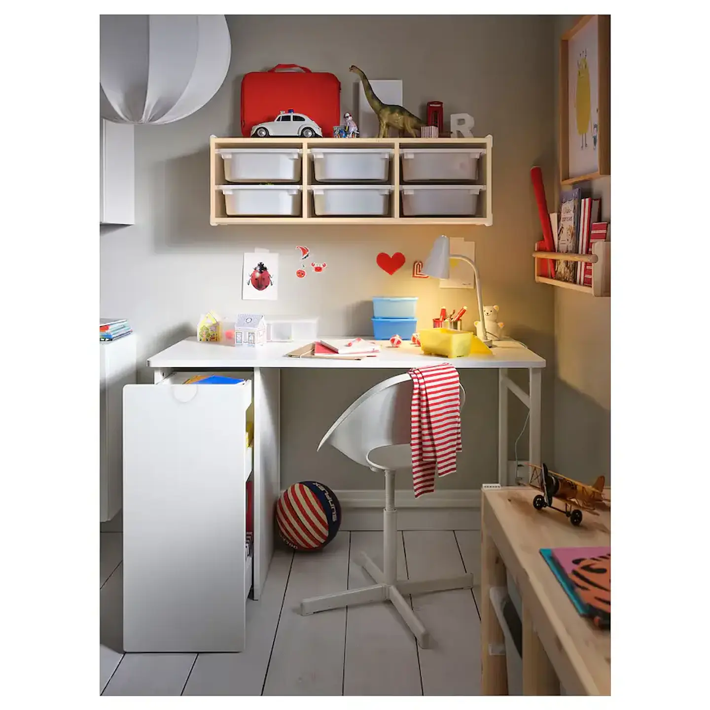 Desk with drawers, white LÄRANDE 4