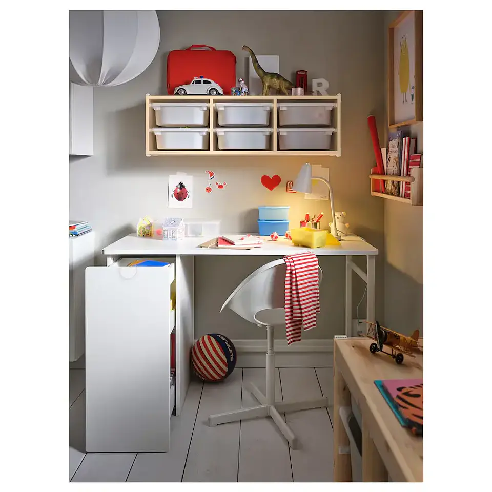 Desk with drawers, white LÄRANDE 4