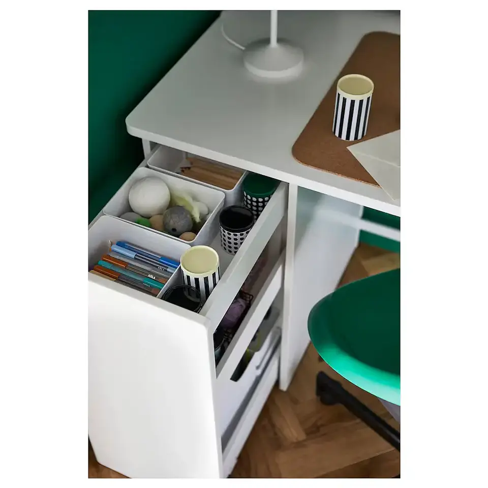 Desk with drawers, white LÄRANDE 5