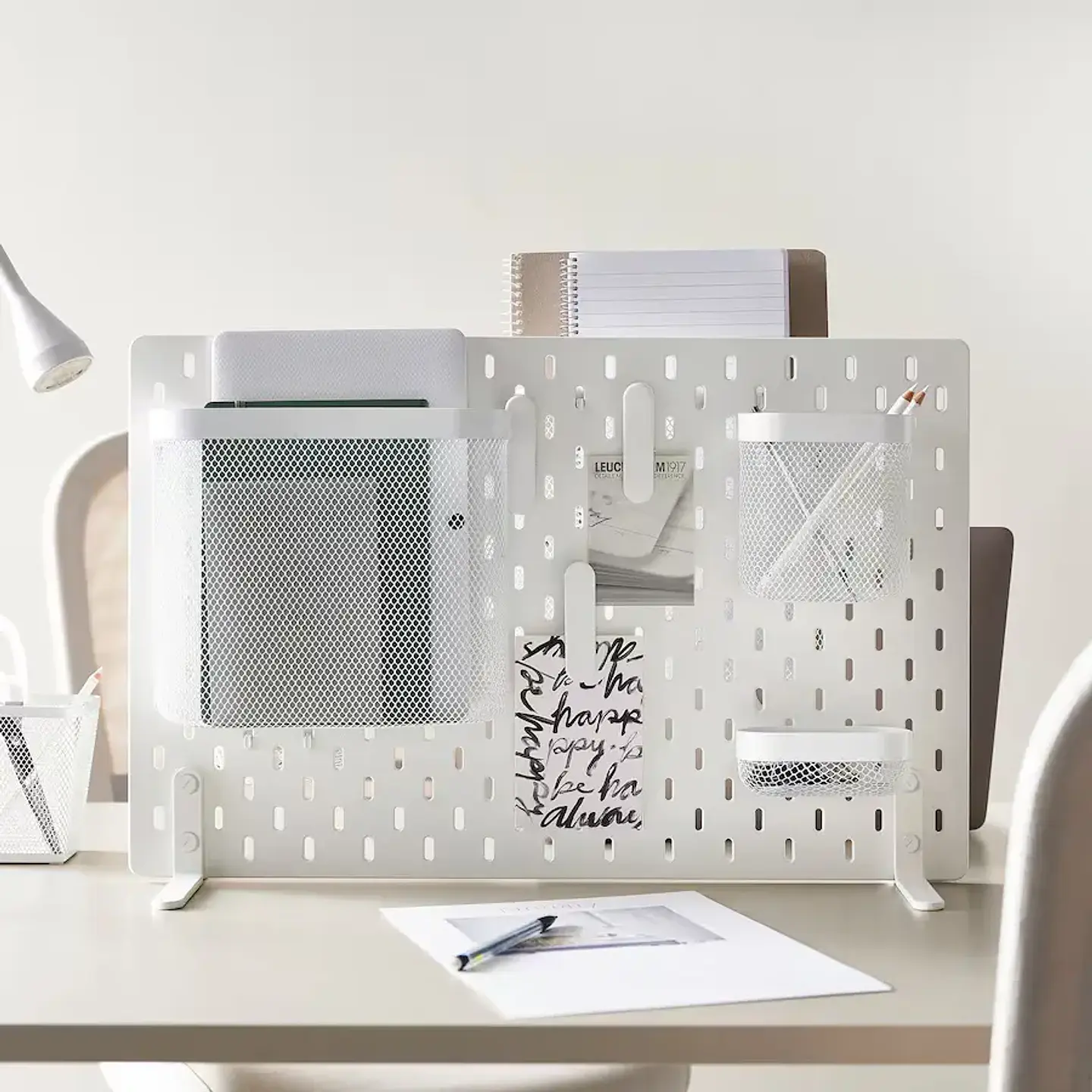 Freestanding pegboard, white SKÅDIS 2