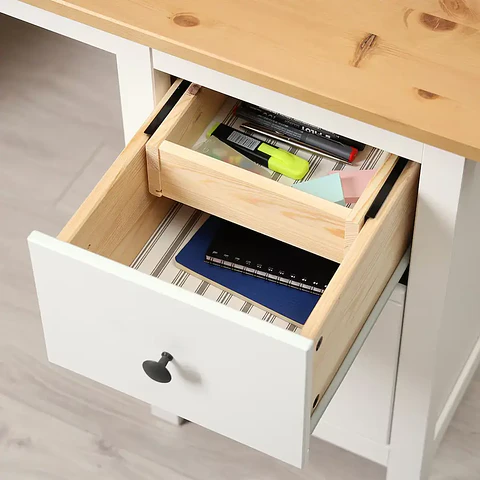 Desk, white/sepia tint HEMNES
