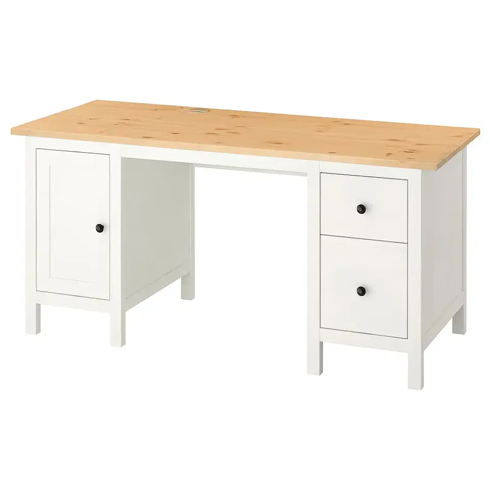Desk, white/sepia tint HEMNES 4