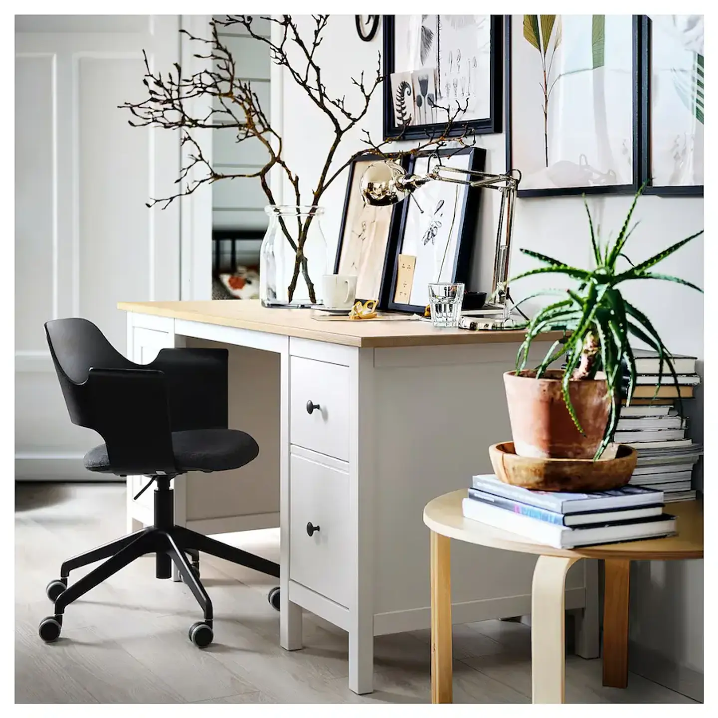 Desk, white/sepia tint HEMNES 6