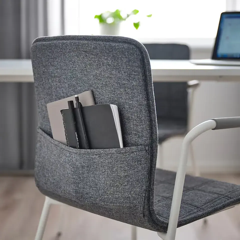 Meeting room chair, grey/white LÄKTARE 3